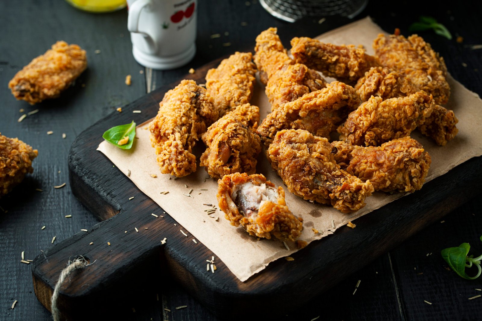Hop-dusted crispy chicken wings at Black Harbor Brewing